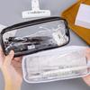 1pc Transparent Pencil Case Large Capacity Pen Box for Girls Cosmetic Bag Stationery Office School Supplies