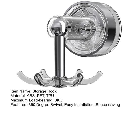 Yousheng Suction Cup Wall Hook 360 Degree Swivel Storage Hook No Drilling 6-Claw Ceiling Hook for Kitchen Utensils Bathroom And Entryway