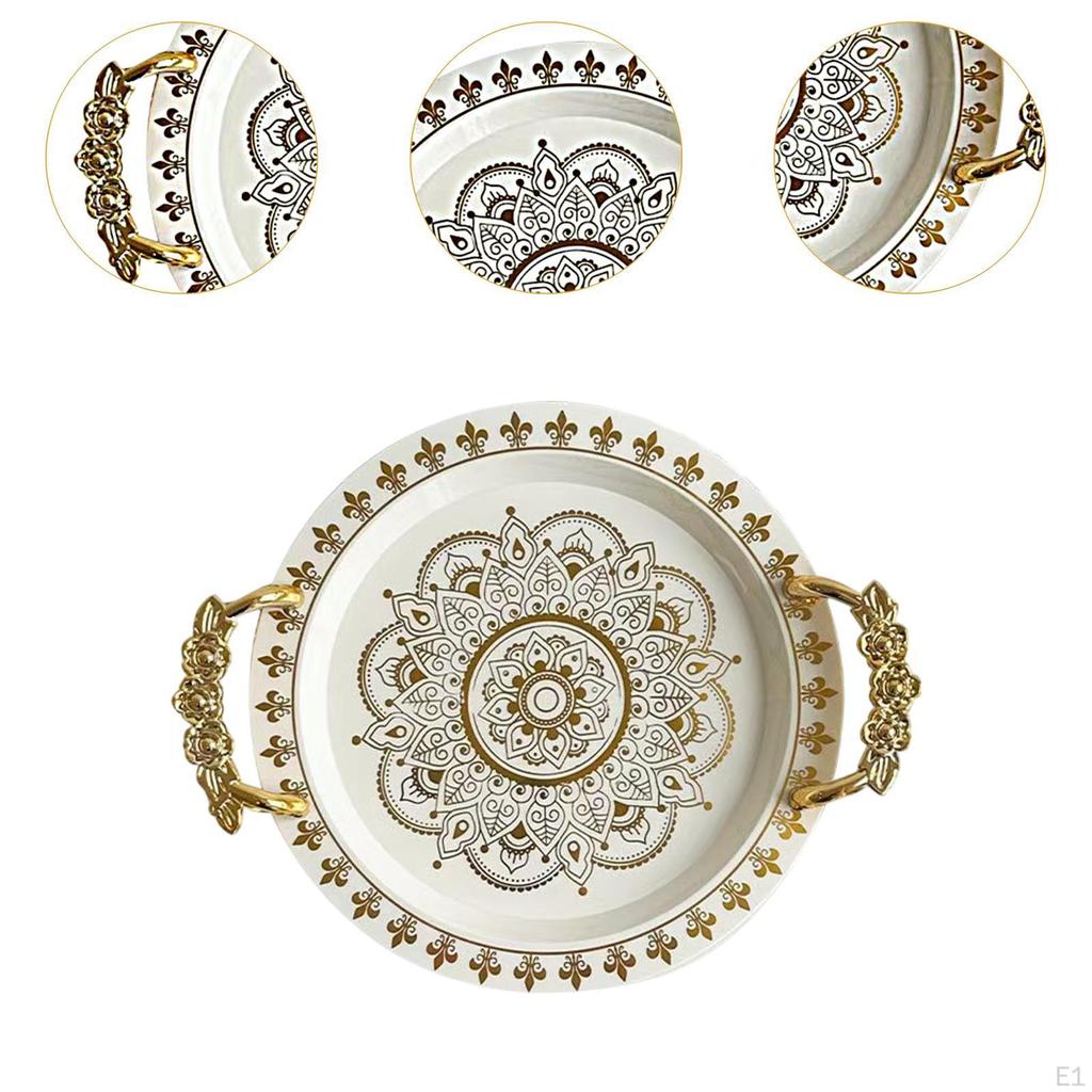 Decorative Serving Tray Fruit Plate European Dinnerware Round Food Platter for
