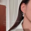Silver Needle Twisted Diamond Pearl Earrings Simple Versatile Dinner Earrings Korean Ins Style Niche Earrings Women