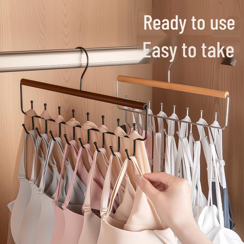 Solid Wood Multifunctional Suspender and Vest Hanger for Wardrobe or Dormitory