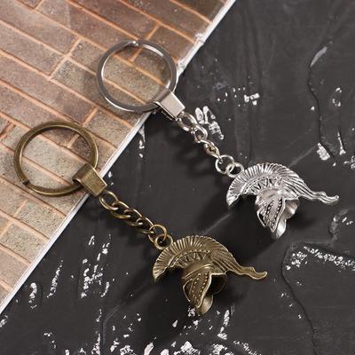 Spartan Roman Helmet Warrior Greek Gladiator Alloy Keychain Jewelry Charm Keyring Party Birthday Gift For Men