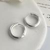 925 Sterling Silver Vintage Earrings For Women Simple Round Shinning Earring Jewelry Prevent Allergy Party Accessories Gift