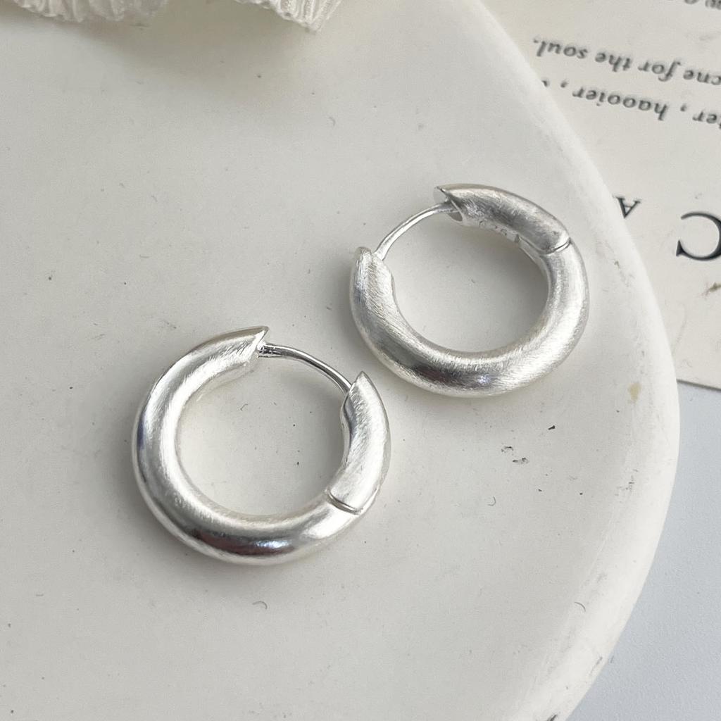 925 Sterling Silver Vintage Earrings For Women Simple Round Shinning Earring Jewelry Prevent Allergy Party Accessories Gift