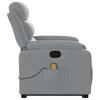 Massage Recliner with Rising Function Light Grey Fabric