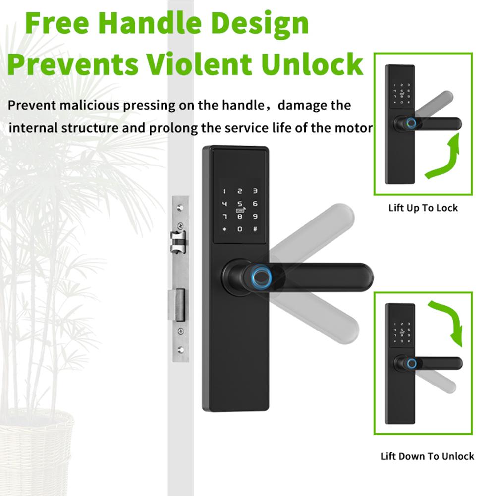 Tuya Electronic Door Lock with Password Wifi Biometric Tuya App Remote Unlocking Keyless Lock Fingerprint for Home Office Door