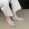 Fashion SUOJIALUN Spring New Women Flat Shoes Fashion Mesh Round Toe Ladies Elegant Mary Jane Shoes Soft Sole Outdoor Dress Ballerinas