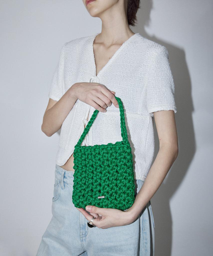 En Or Weaving Square Bag Mini - Green