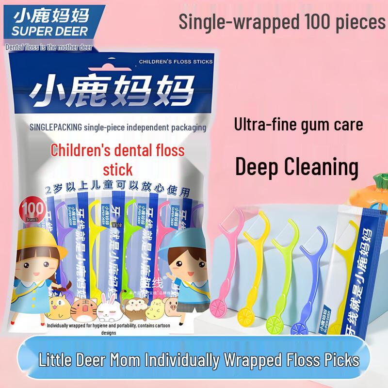 Kleiner Hirsch Mama Einzeln verpackte Ultrafeine Zahnseide-Stäbchen