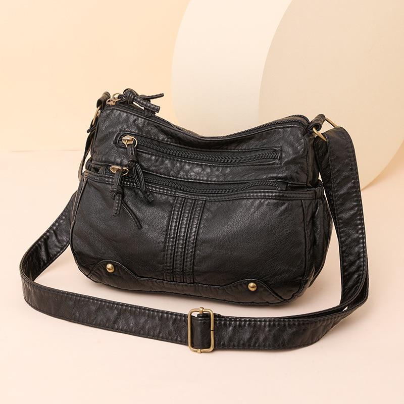 Middle-Aged Women Bag Soft Leather Shoulder Crossbody Middle-Aged Casual Women Backpack