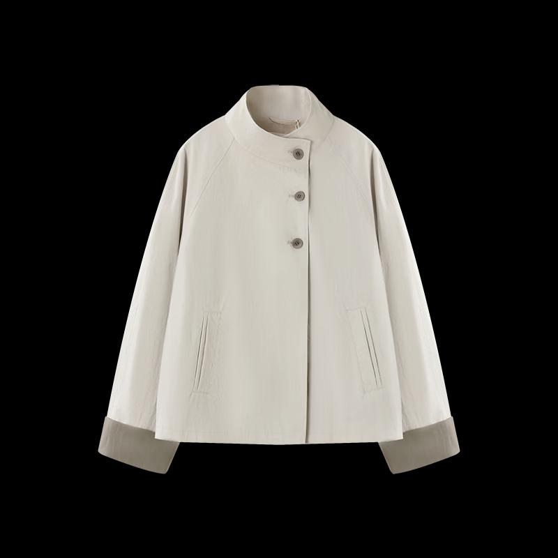 Mohan Yimei Korean Style Short Stand-Collar Trench Coat