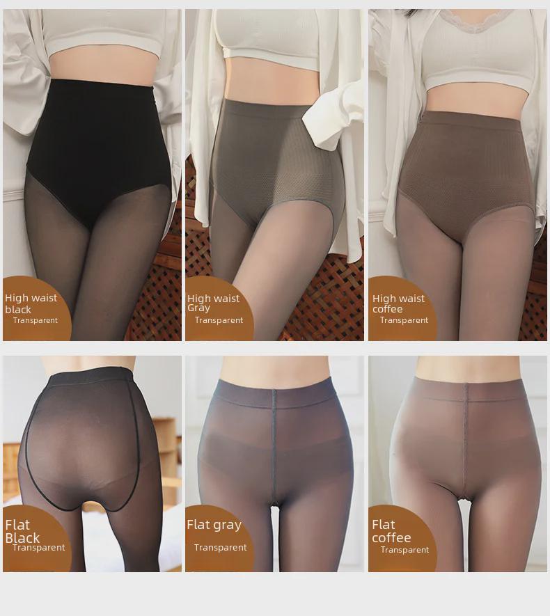 High Waist Gray Lace Pantyhose - Sheer, Waist-Supportive Leggings for Spring, Autumn, and Winter