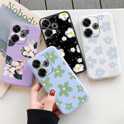 Květinové měkké silikonové pouzdro pro Samsung A55 M35 S24 Redmi Note 13 Pro 13C 14 Xiaomi Poco C65 iPhone 15 Huawei Honor 200 Realme 9 Camera Shockproof Cover
