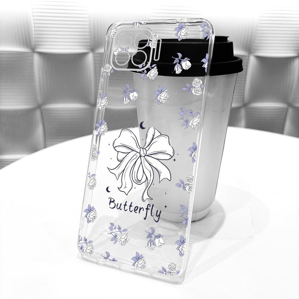 Klar Für Oppo F17 Pro Hülle CPH2119 Niedliche Katze Mode Schmetterling Lustig Bemalt Bumper Abdeckung Für Oppo F17 Pro Gehäuse