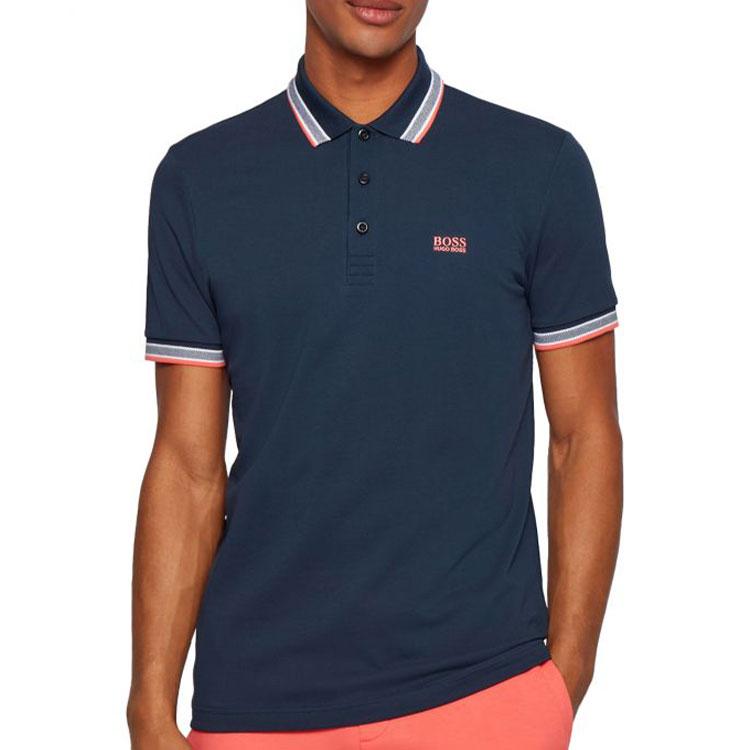 HUGO BOSS Short Sleeved Polo Shirt Men's Dark Blue 50398302-408