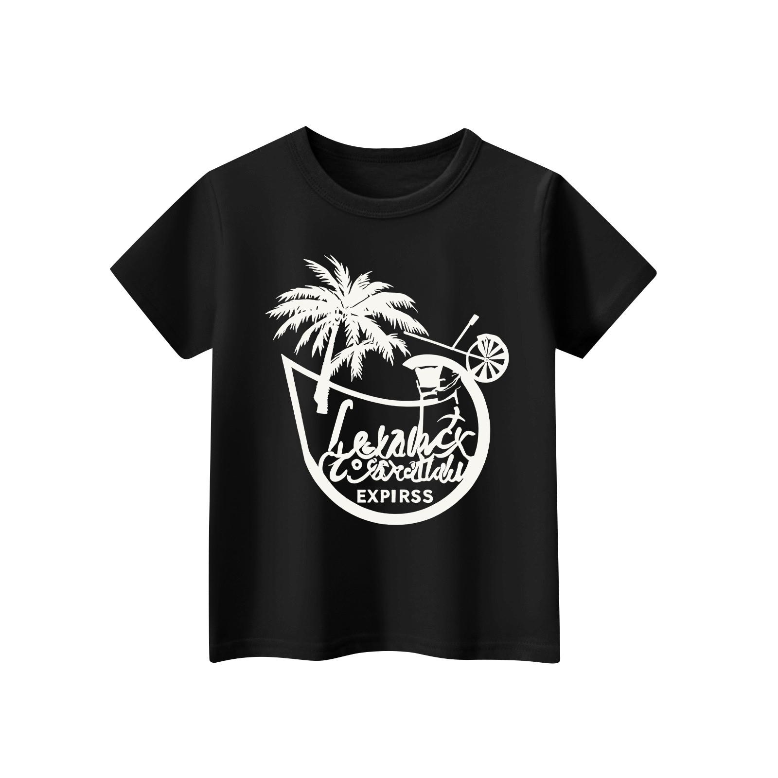 

Детская футболка с коротким рукавом и принтом животных, повседневный топ 100 чёрный