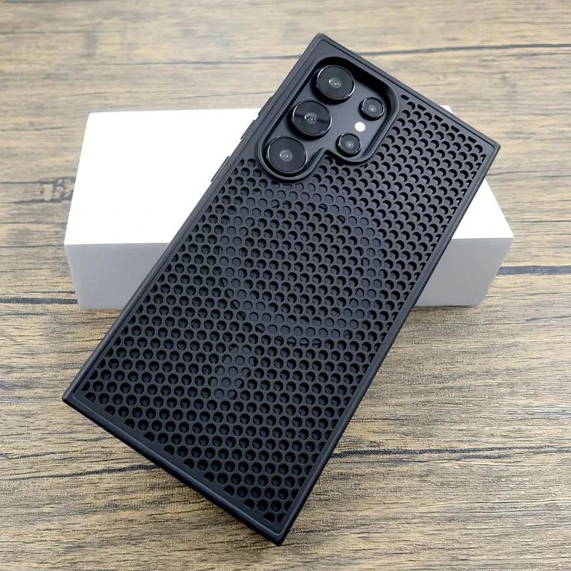 Heat Dissipation Breathable Case For Samsung S25 Ultra S24 Plus S22 S23 S24 FE For Magsafe Wireless Charger Magnetic Phone Cover