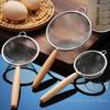 Wooden Handle Stainless Steel Small Colander Fine Mesh Oil Strainer Multi-function Filter Mesh Flour Sifter Kitchen Baking Tools