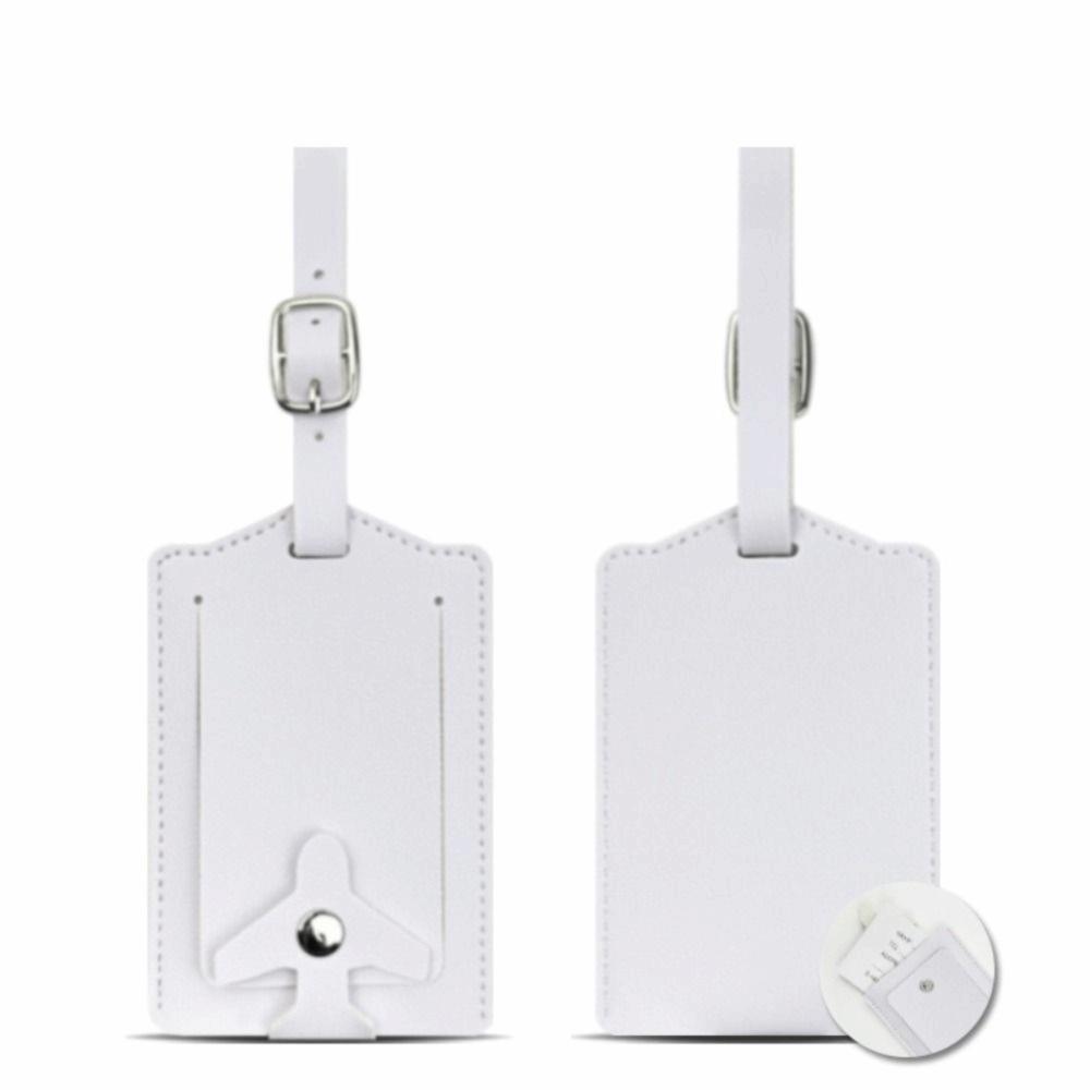 Durable PU Leather Luggage Tag Airplane Buckle Thickened Suitcase Label Flip Cover Anti Lost Boarding Pass Luggage