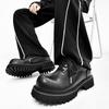 Scarpe Primavera Stile Britannico Casual Americano Scarpe in Pelle Piattaforma Sportiva Rialzante Pelle Nera Testa Larga Scarpe Derby