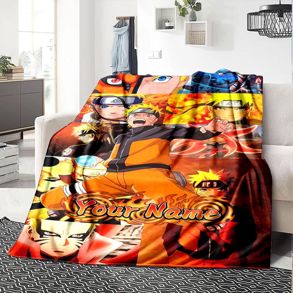 Naruto Character Personalized Name Blanket Multi-purpose Personalized Blanket Durable Comfort Throw For Living Room Office Office Chair Seaside