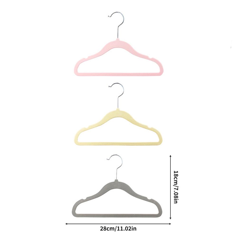 16Pcs Velvet Hangers Non-Slip Rotin Baby Clothes Hangers Portable Children Closet Organizer Drying Clothes Space Saving