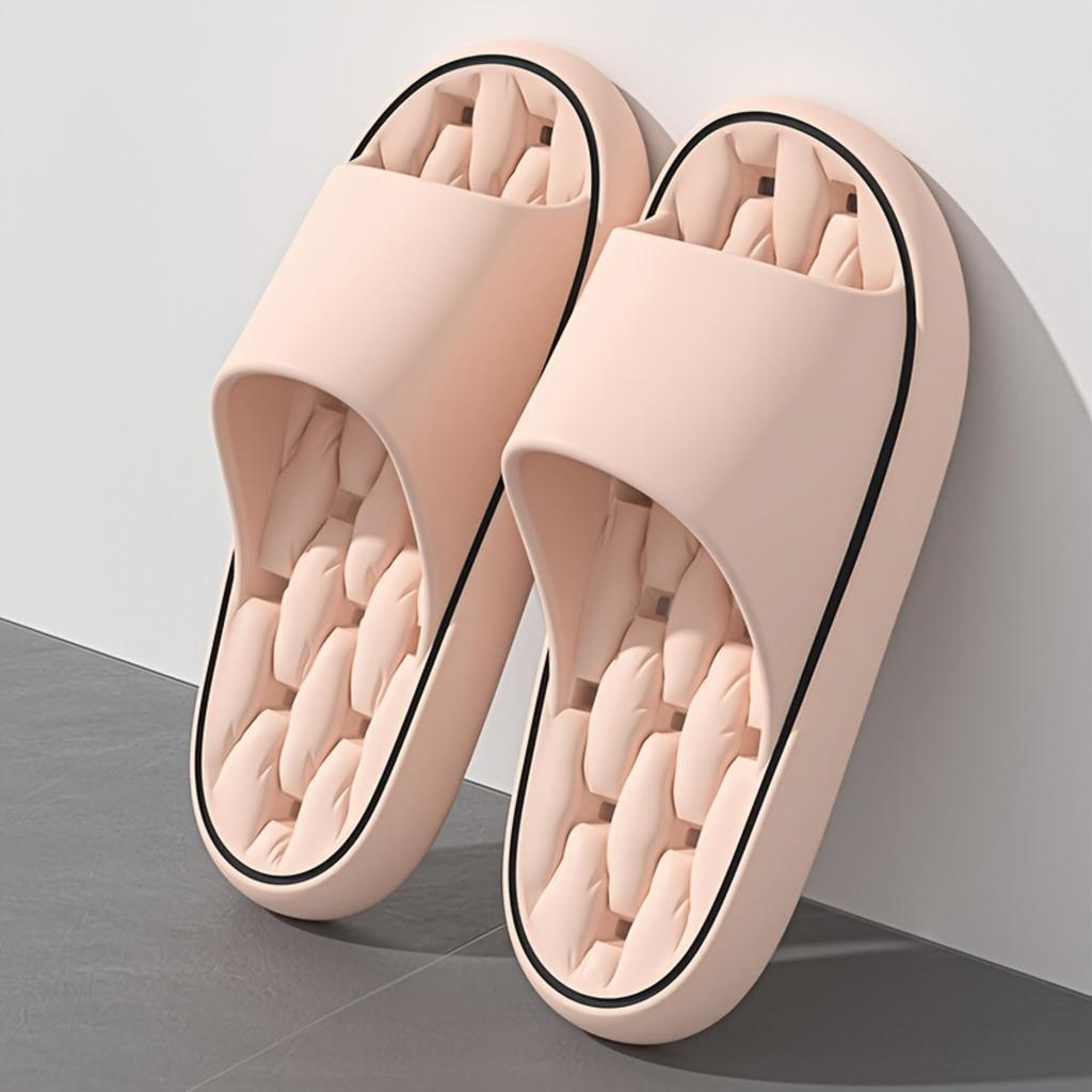 Home Slippers Summer Indoor Anti-Slip Bath Shower Couple's Thickened Hollow-Out Quick-Dry Outdoor Flip-Flops for Women