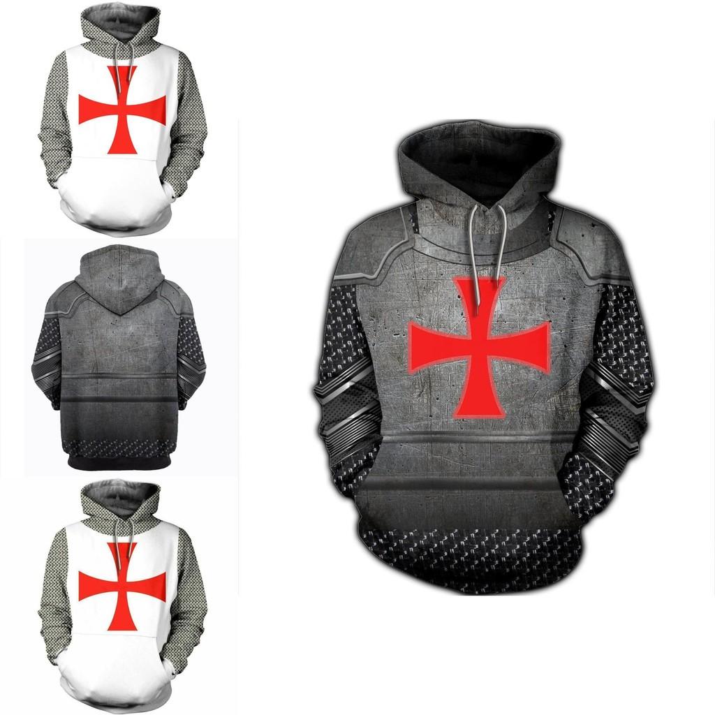 Vibrantly Designed Unisex Knights Templar Cosplay 3d Print Pullover Casual Sweater