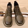 Classic Men's Work Boots for Autumn Winter Retro Brown High Top Shoes Men's Genuine Leather Business Shoes Casual Lace Up