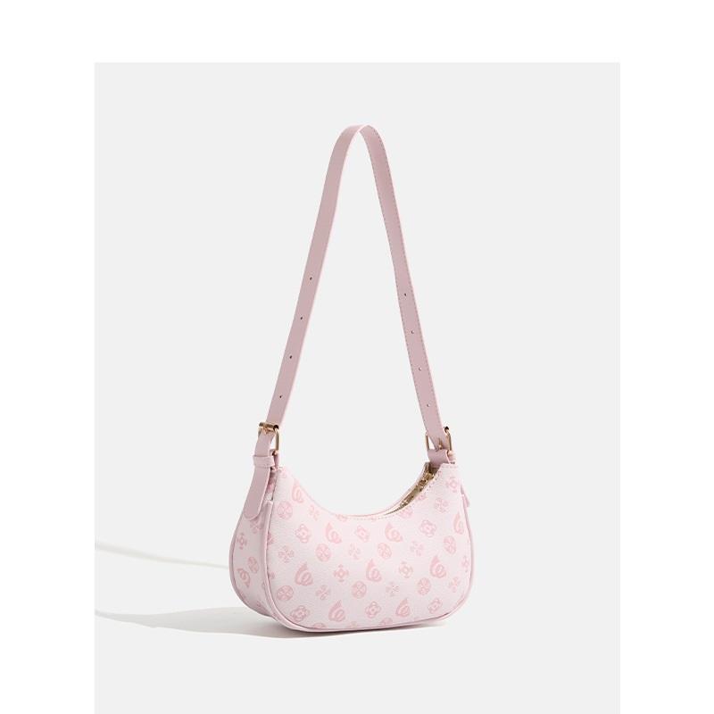 New Fashion Moon Shape Print Ladies Underarm Purse, Chic All-Match Multiway Top Handle Shoulder Bag For Daily Outfit