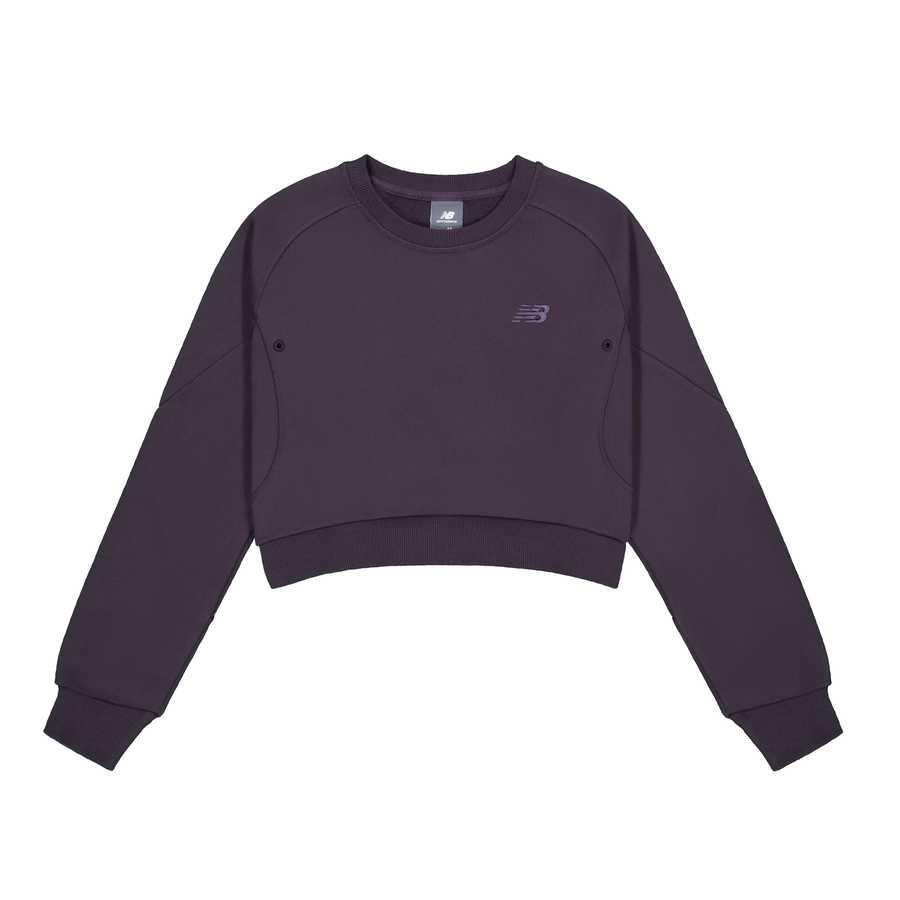 New Balance NB Grey Sweatshirt Women s Purple NCF19332-PUR M