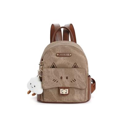 Autumn and Winter [Caramel Meow] Large Capacity Lightweight Student Versatile Backpack, Women's Dirty College Style Backpack