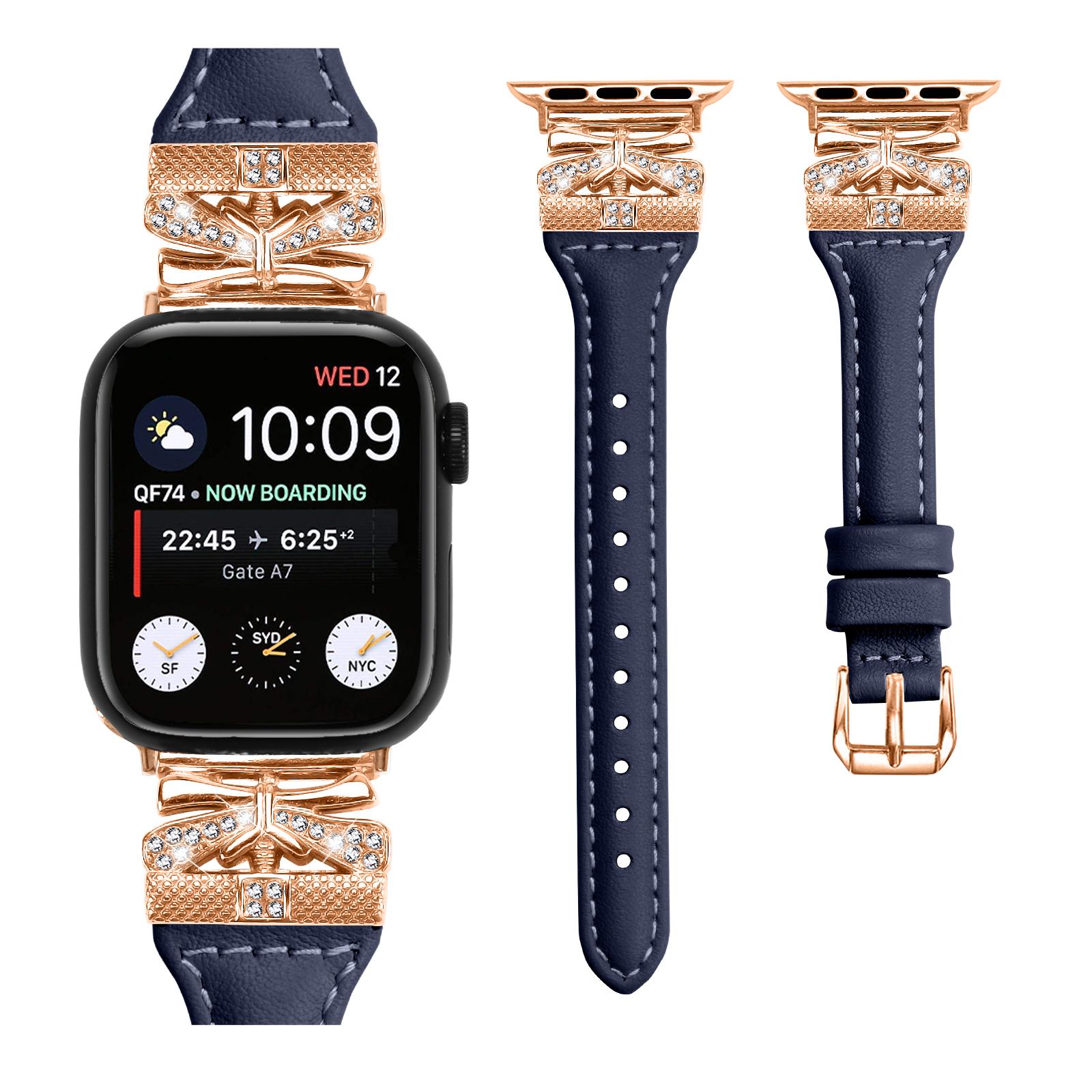 

Rose Gold Buckle Watch Strap for Apple Watch Series 10 42mm/9 8 7 41mm/SE (2023) SE (2022) SE 6 5 4 40mm/3 2 1 38mm Grey