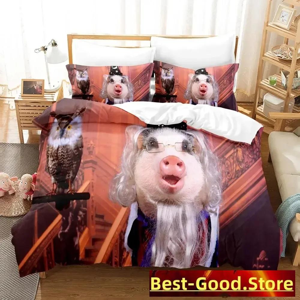 Pink Pig Bedding Set Single Twin Full Queen King Size Bed Set Aldult Kid Bedroom Duvetcover Sets Anime Parure De Lit Bed