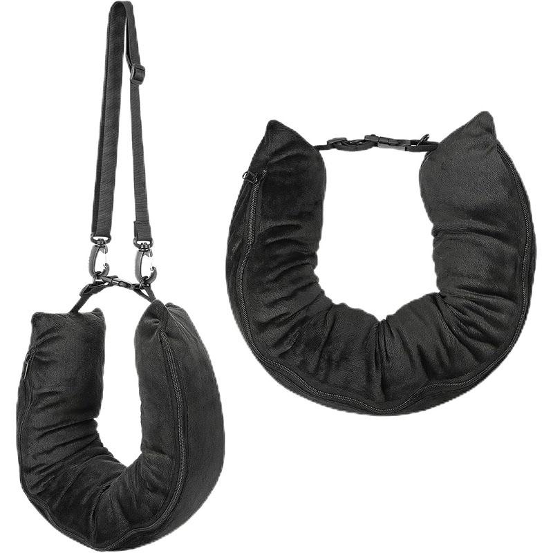 Borsa Multifunzionale Gonfiabile per Cuscino da Viaggio per il Collo con Tasca Portaoggetti Cuscino a U Comodo Federa per Bagaglio Borsa Portatile