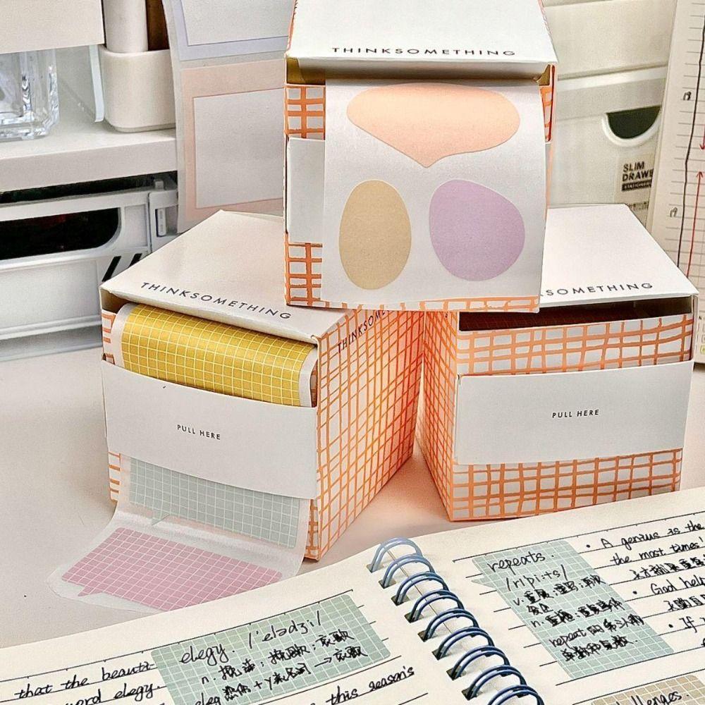 100PCS/Set Pull-out Design Sticky Note Full Adhesive Tearable Notepad  School Office Supplies
