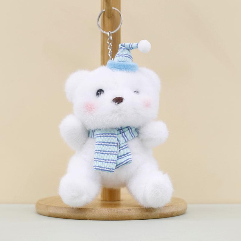 Sweet Teddy Bear Plush Keychain Soft Stuffed Animal Toy In Colors Different