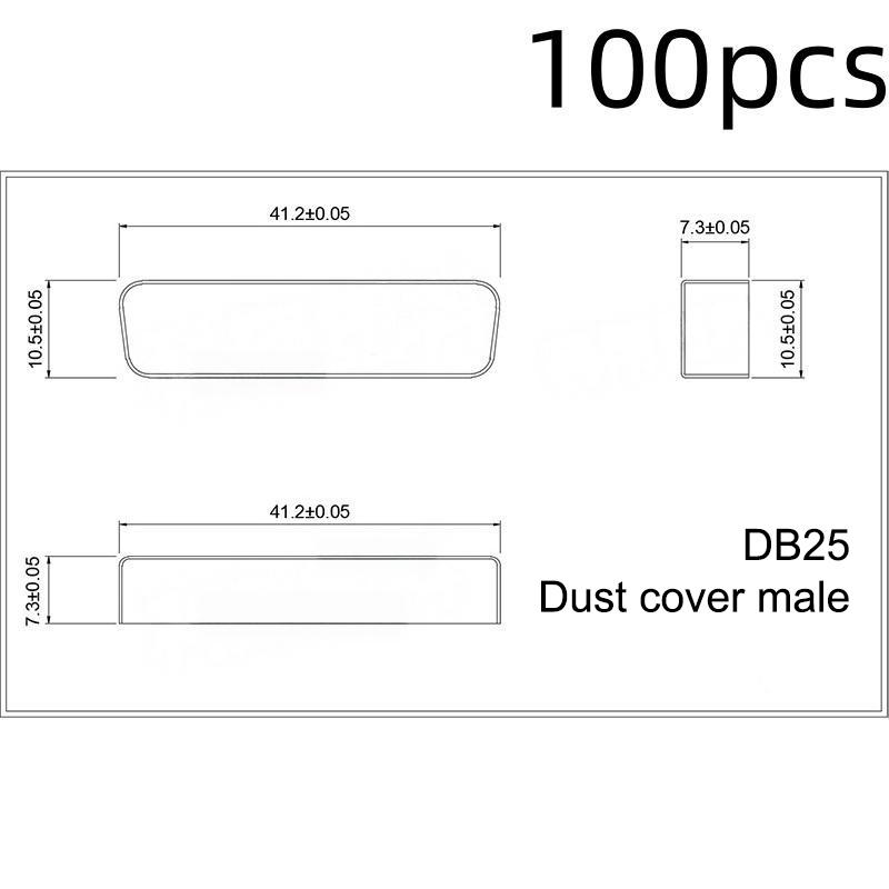 100Pcs DB9/15/25 Dust Caps Transparent VGA Serial Parallel Port Protective Plugs for Computer Interface Protection