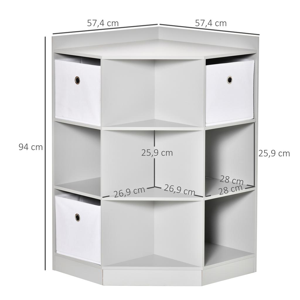 Storage Shelf for Kids, 3 Non-Woven Fabric Drawers, MDF, Anti-Tip, Grey