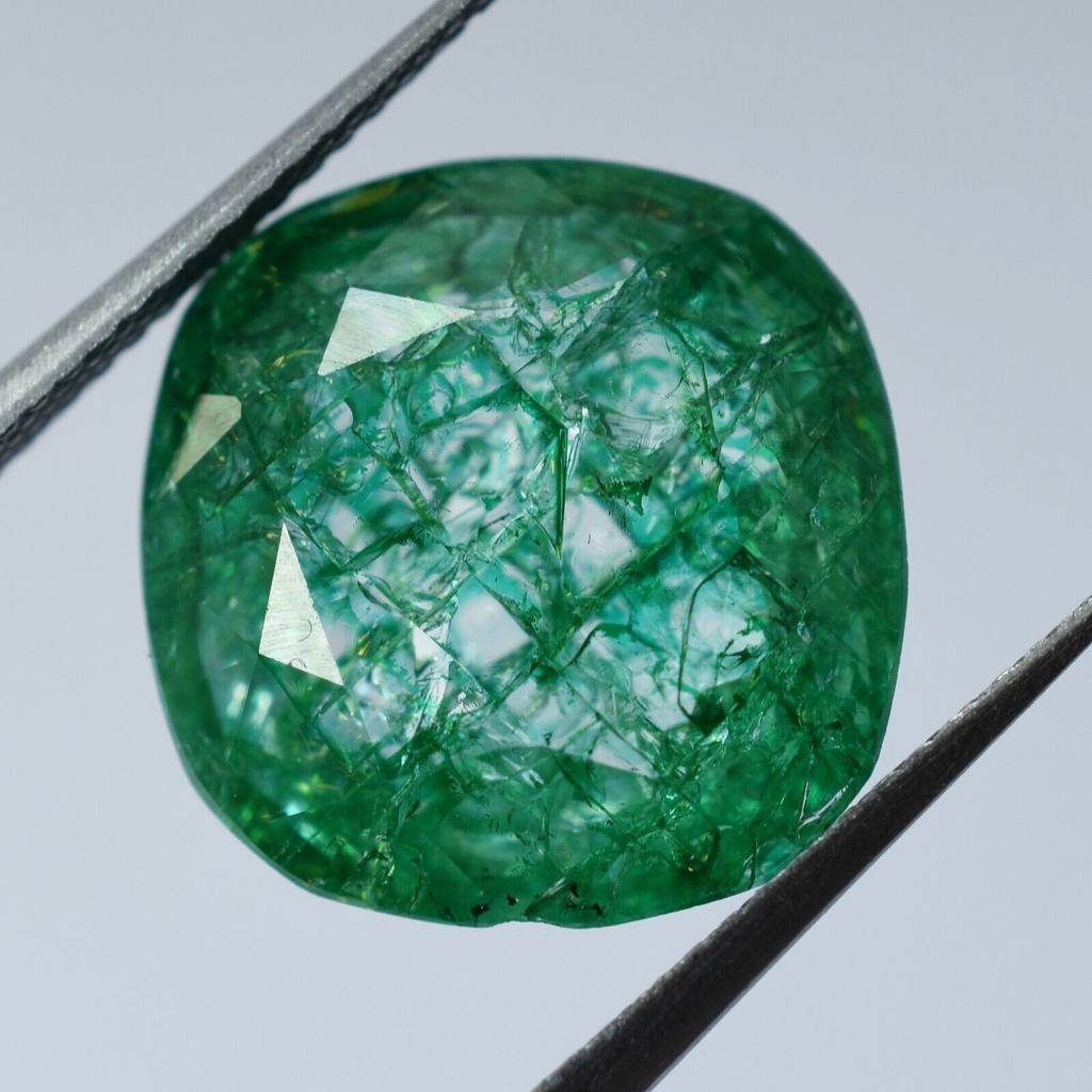 Exkluzivní zelený SMARAGD Muzo PŘÍRODNÍ 6,12 ct Volný drahokam Čtvercový výbrus CERTIFIKOVANÝ