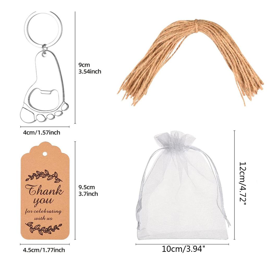 10x Portable Footprint Keychain Bottle Opener Party Favor Souvenir Decorations
