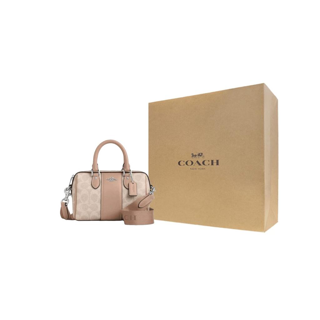 COACH Rowan Artificial Leather Crossbody One Shoulder Handbag Small Women's Milk Tea CW331-SVPWH