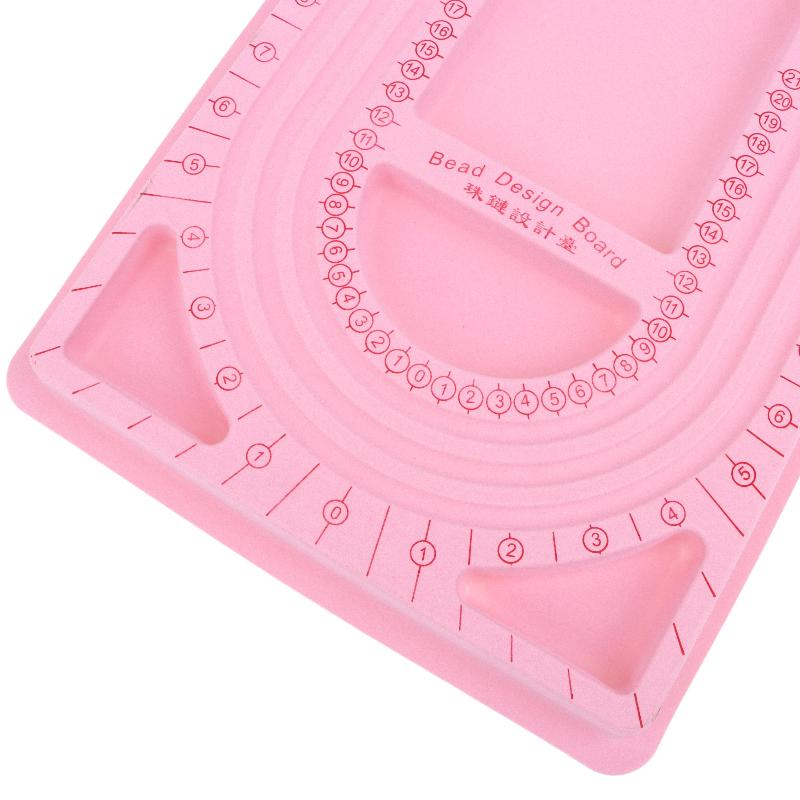 U Shape Bead Design Board Smooth Edge with Clear Scale DIY Jewelry Measuring Tray for Beading Party Group Craft Activities