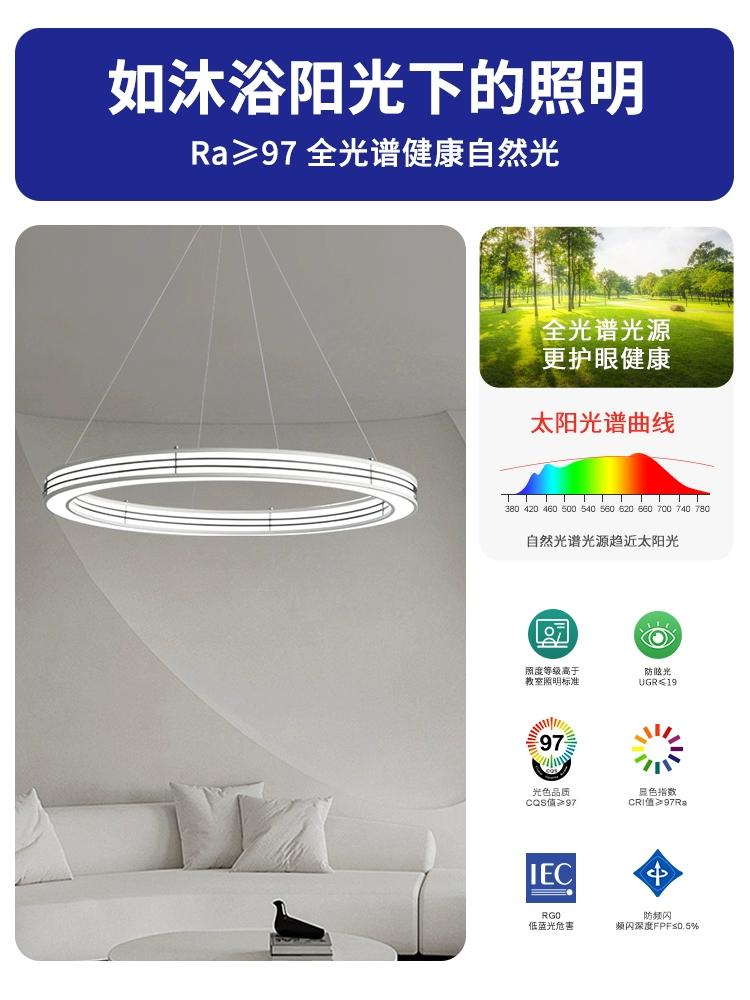 New Style Pendant Light Art Deco Red Black Ring For Foyer Dining Room Bar Bedroom Hanging Lamp Fixtuers Wire Adjustable