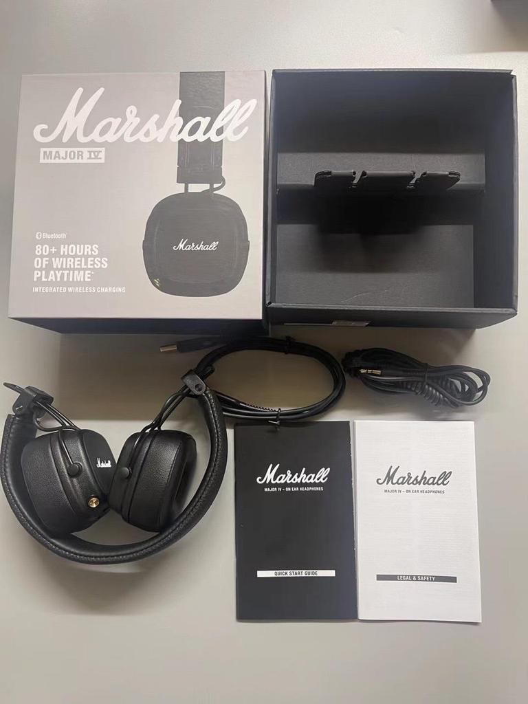 Marshall Major IV Over-Ear Bluetooth Headphones, 4th Gen, Heavy Bass, Black