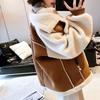 Deerskin fleece jacket women's autumn and winter short small loose thickened fur integrated fried street lamb fleece locomotive clothing