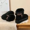Fashion New Winter Plus Velvet Padded Warm Thick Soled Women'S Snow Boots Zipper Short Boots Wearing Cotton Shoes.