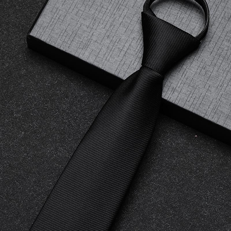 Business Dress Lazy Zipper Free Groom Best Man Wedding Korean Narrow Shirt Striped Plaid Tie