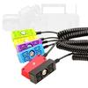 D-tap 4-way Splitter Cable Adapter Cord Candy Color Spring Coiled Wire Line