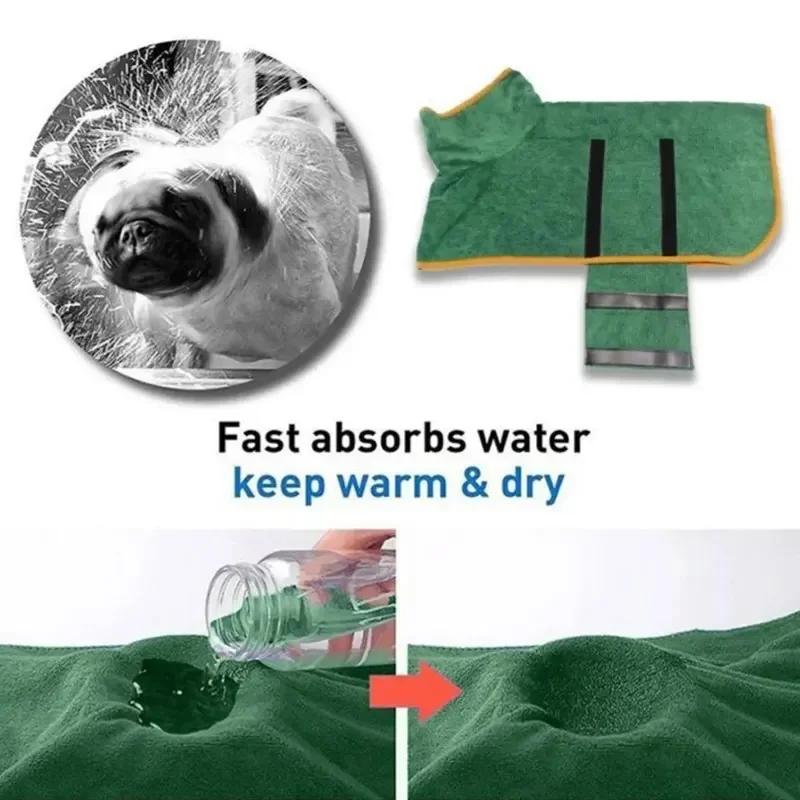 Dog Bathrobe Towel Pet Microfibre Material Fast Drying Super Absorbent Dog Bath for Small Medium Large Dogs and Cats